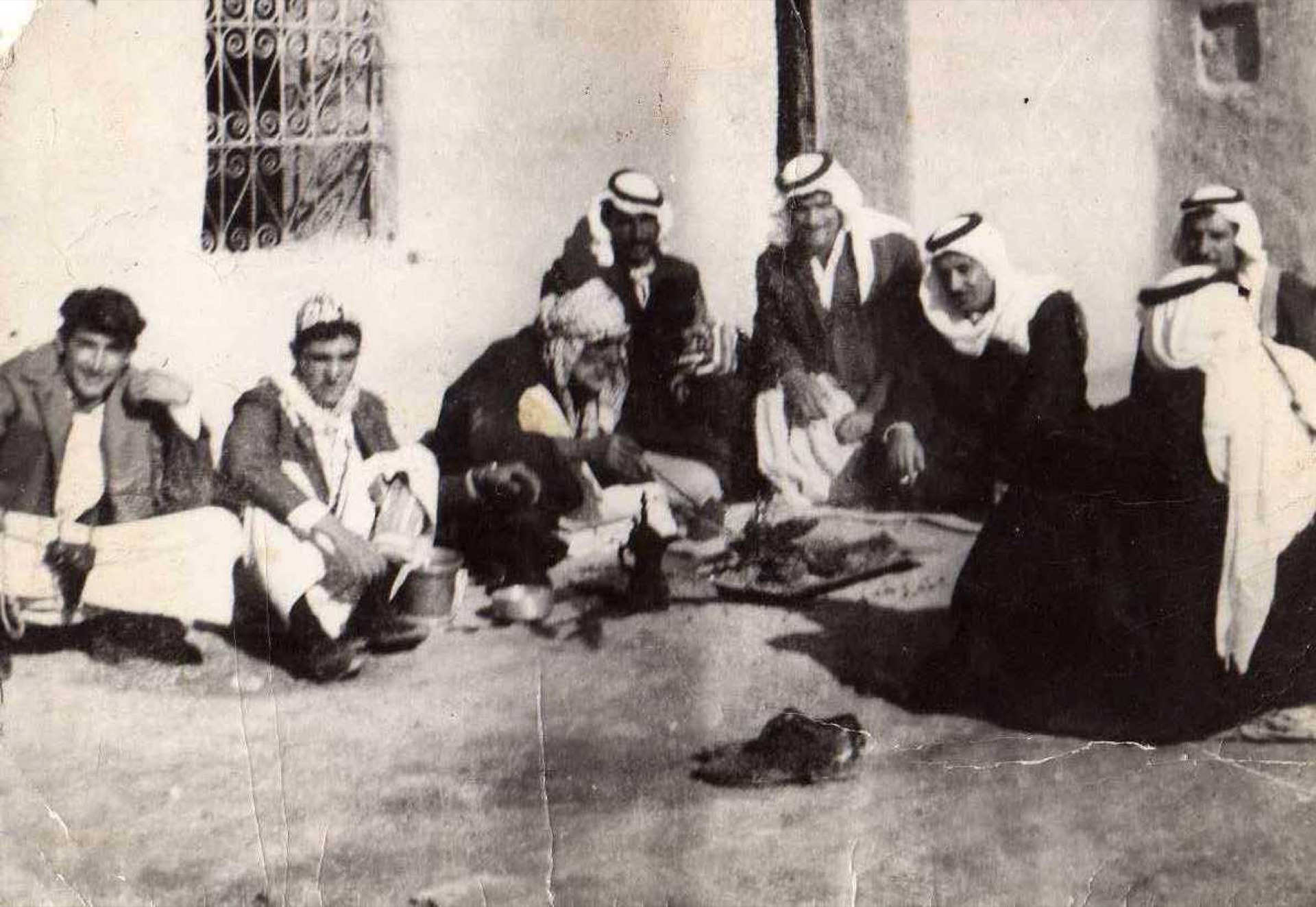 A group of Shabak men gathered in a village on the Nineveh plain
