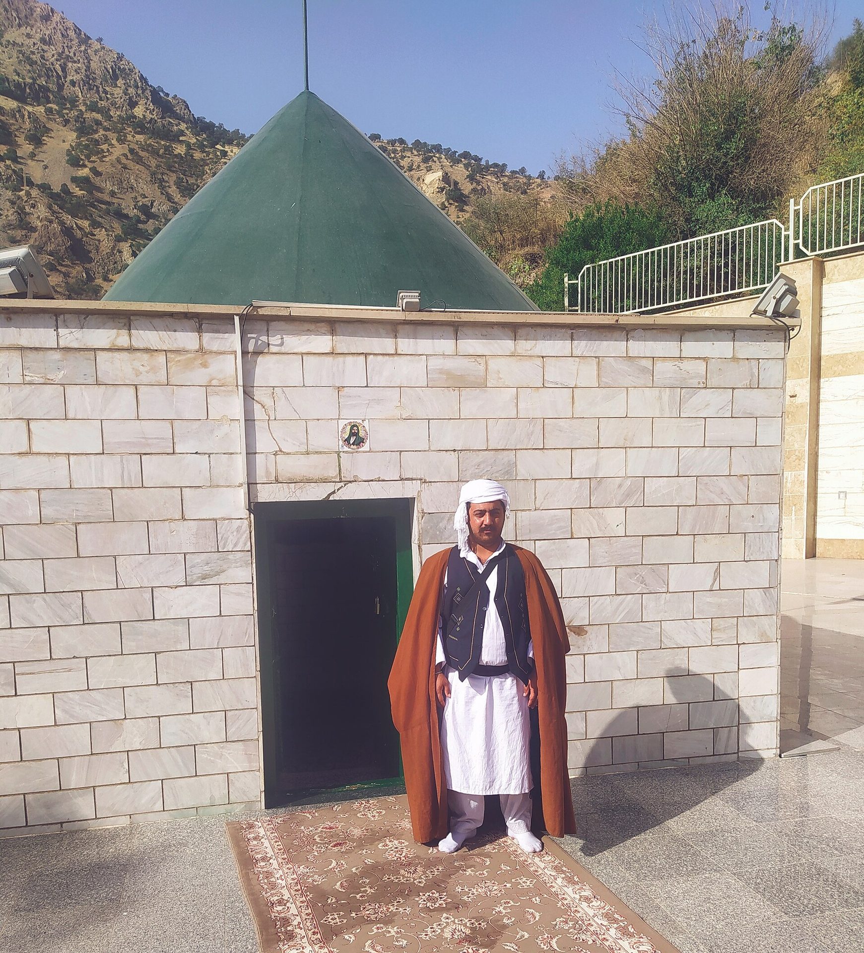 An Ahl-e Haqq dervish with long moustache and white beard